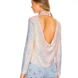 ASTR the Label Lia Sequin Top NWT small